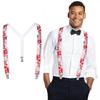 Unisex Y Back Suspenders 3 Clips Adjustable Elastic Braces