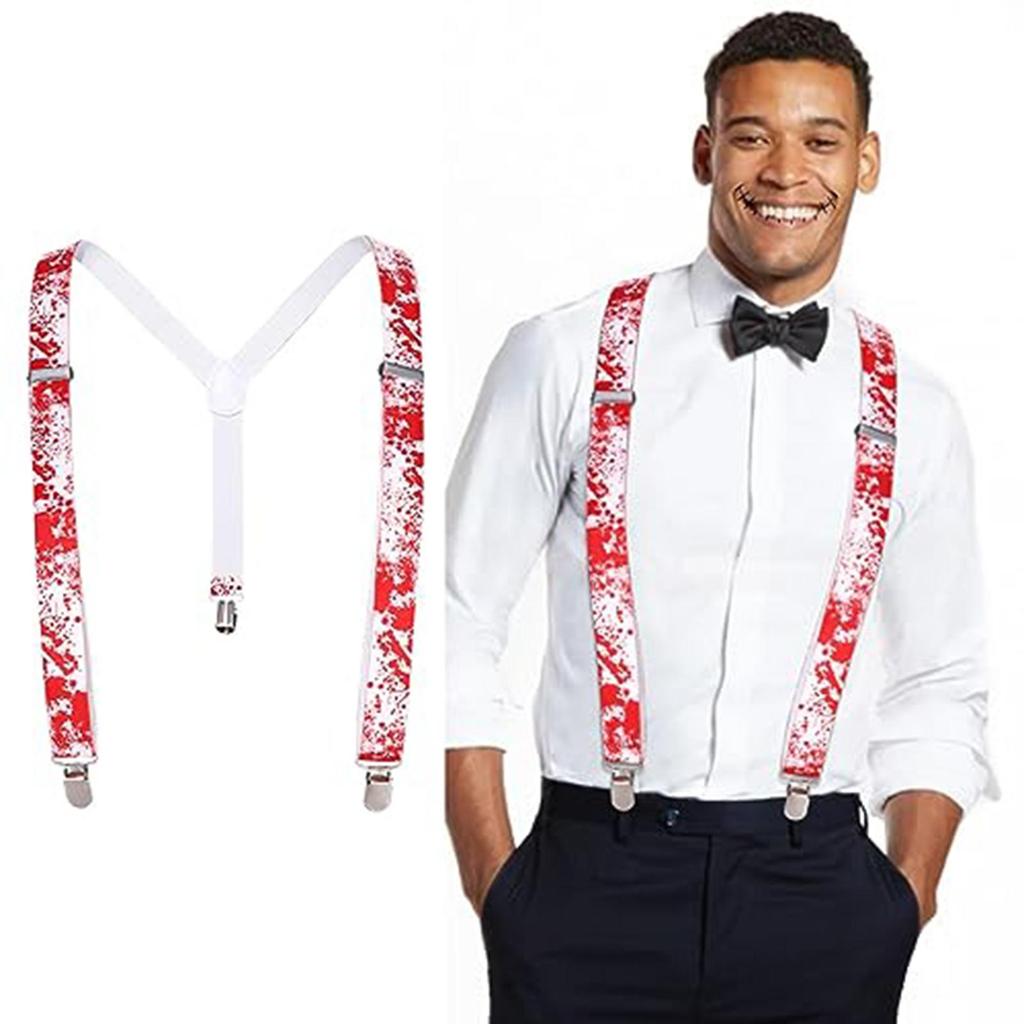 Unisex Y Back Suspenders 3 Clips Adjustable Elastic Braces