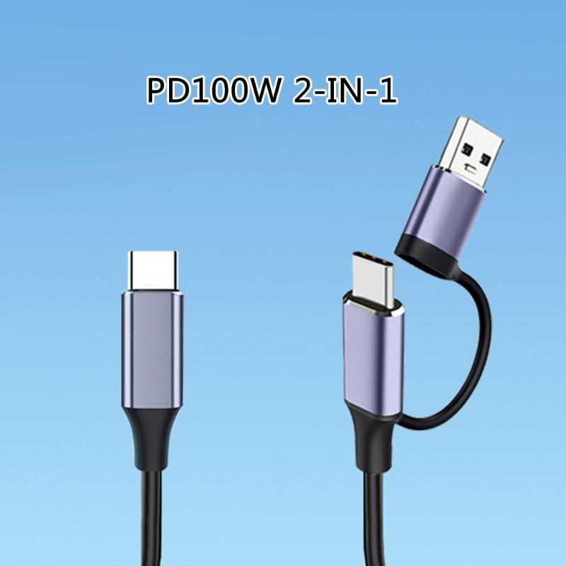 High Efficiency 2 in 1 USB C Fast Charging Data Cable with Intelligent Power Distribution Stretchable Spring Mechanism