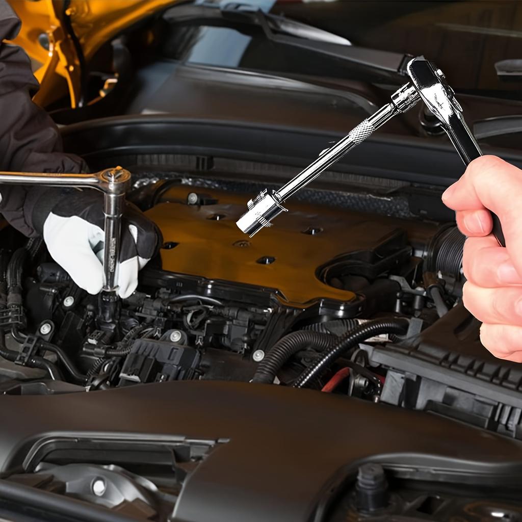 32 Pcs Mechanics Tool Set and Socket Set, 1/2"  Drive Deep and Standard Sockets, Ratchet Wrench Set, Mechanic Tool Kits