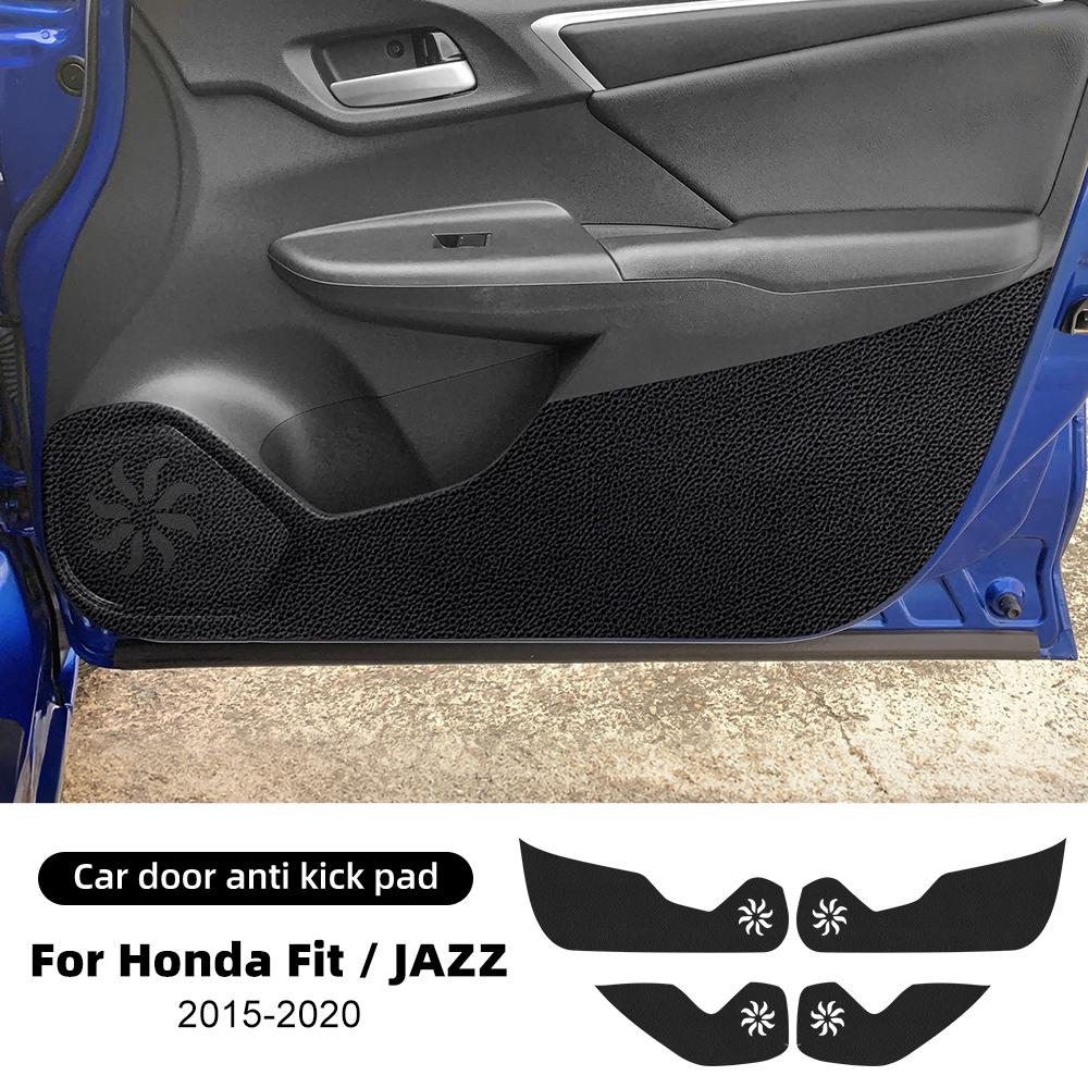 Door Anti-kick Pad For For Honda Fit JAZZ 2015 2016 2017 2018 LHD RHD Car Leather Carbon Mat Interior Trim Accessories