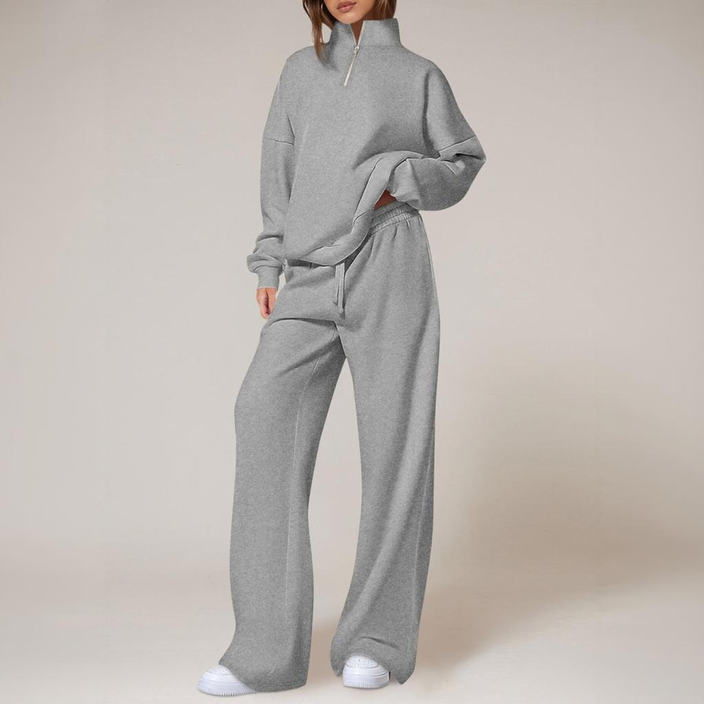 Women's Off Shoulder Long Sleeve Knit Two Piece Set Hollow Out Color Casual Outfit