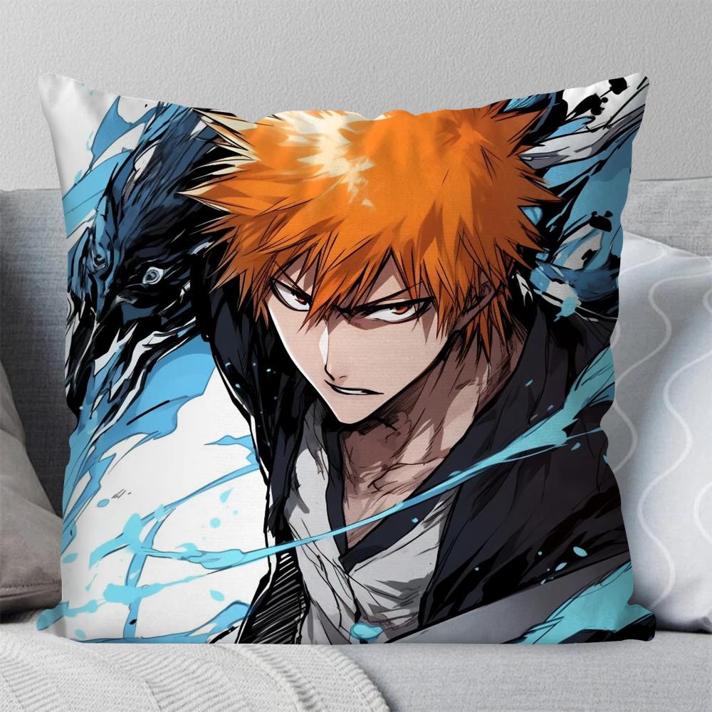 1Pc Kurosaki Ichigo Anime Bleach Pillow Case Square Pillow Bedroom Sofa Leisure Comfort Cushionliving Room Home Decoration 40X40