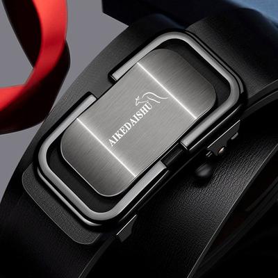 Ceinture en cuir véritable à boucle automatique pour jeunes, décontractée, business, en cuir de vache pour hommes et hommes d'âge moyen, polyvalente pour pantalons pour hommes