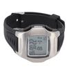 Soccer Game Referee Watch Digital Sports Wrist Watch Stopwatch Timer Alarm Stainless Steel Silver Case Black Rubber