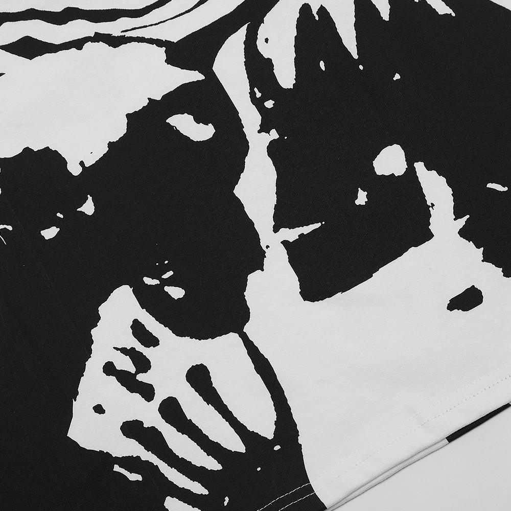 Creative Design Printed Short Sleeved T-shirt for Men's Summer Loose Hip-hop Trend Niche Round Neck Half Sleeved T-shirt Top