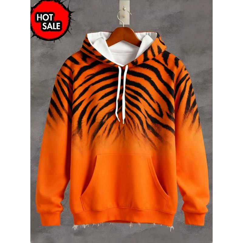 2026 Mode Tier Kapuzenpullover Für Mann Tiger Aufdruck Herbst Sweatshirt Kapuzenpullover Streetwear Lässig Sweatshirt Y2K Übergroß Unisex Kleidung