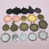 5pcs 25mm Inner Size Pendant Cabochons Blank Base Setting Bezel Tray Alloy DIY Jewelry Making Accessories for Necklace Keychains