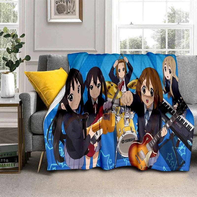 3D Kawaii Girls K-ON Cartoon Cute Lolita Blanket,Soft Throw Blanket for Home Bedroom Bed Sofa Picnic Travel Cover Blanket Kids