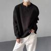 Unisex V-Neck Retro Japanese Sweater, Autumn 2025 Edition - Trendy Couple's Knitwear in High-End Lazy Style