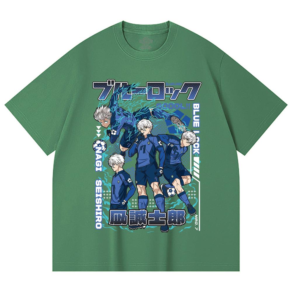 230 Gsm 100% Cotton Blue Lock V3 Print Unisex Heavy Cotton T Shirt