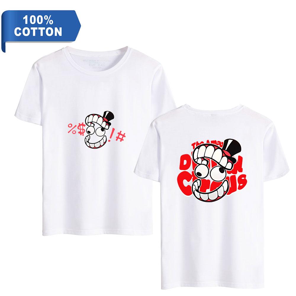The Amazing Digital Circus Women Men's Cotton T-shirts Graphic Shirt Anime Printed O-Neck Oversized Short Sleeves Fashion Mens Clothing Streetwear
