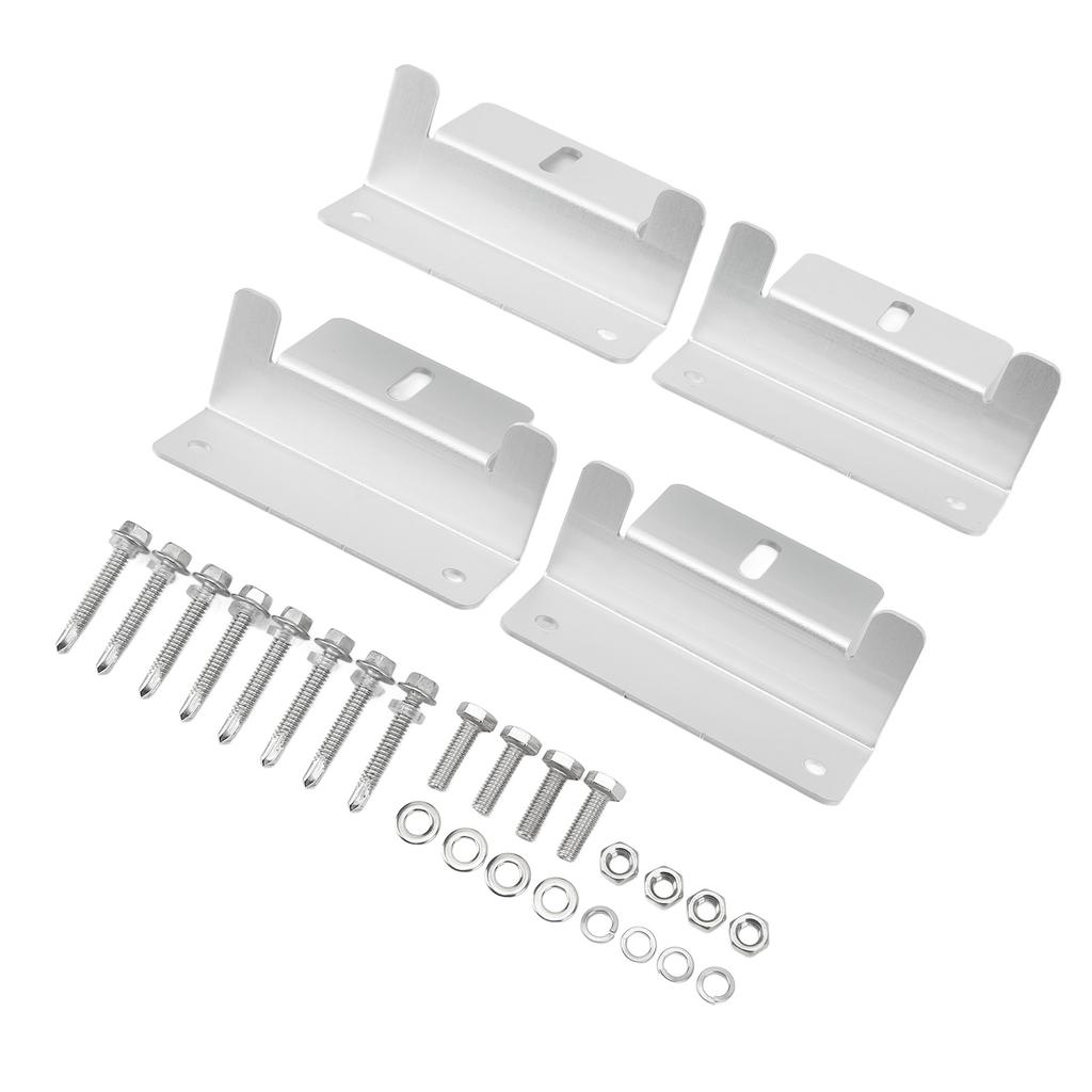 4Pcs Solar Panel Mounting Z Bracket Kit Off Gird Roof Installation Set for RV Yacht Flat Roof
