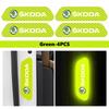 HGWE4 Car Wheel Eyebrow Stickers Reflective Protective Stickers Night Anti-collision Strip For Skoda S Kodiaq Octavia 2 3 Yeti Karoq
