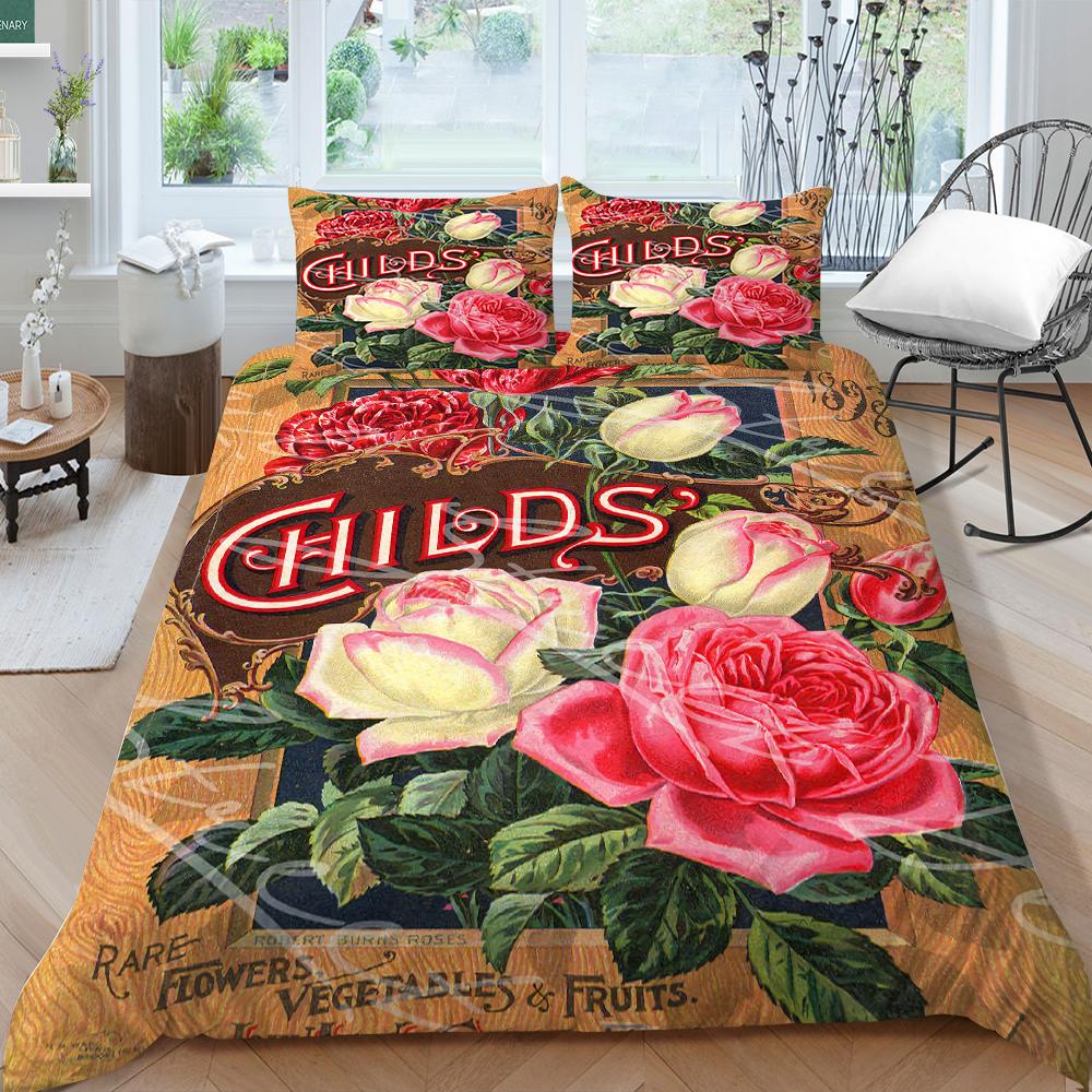 3D-Klassik-Luxus-Home-Bettwäsche-Set, Schlafzimmer, romantisches Liebes-Rosen-Bettdecken-Set, Familien-Bettwäsche-Set, King-/Doppelbett, Familiendekoration