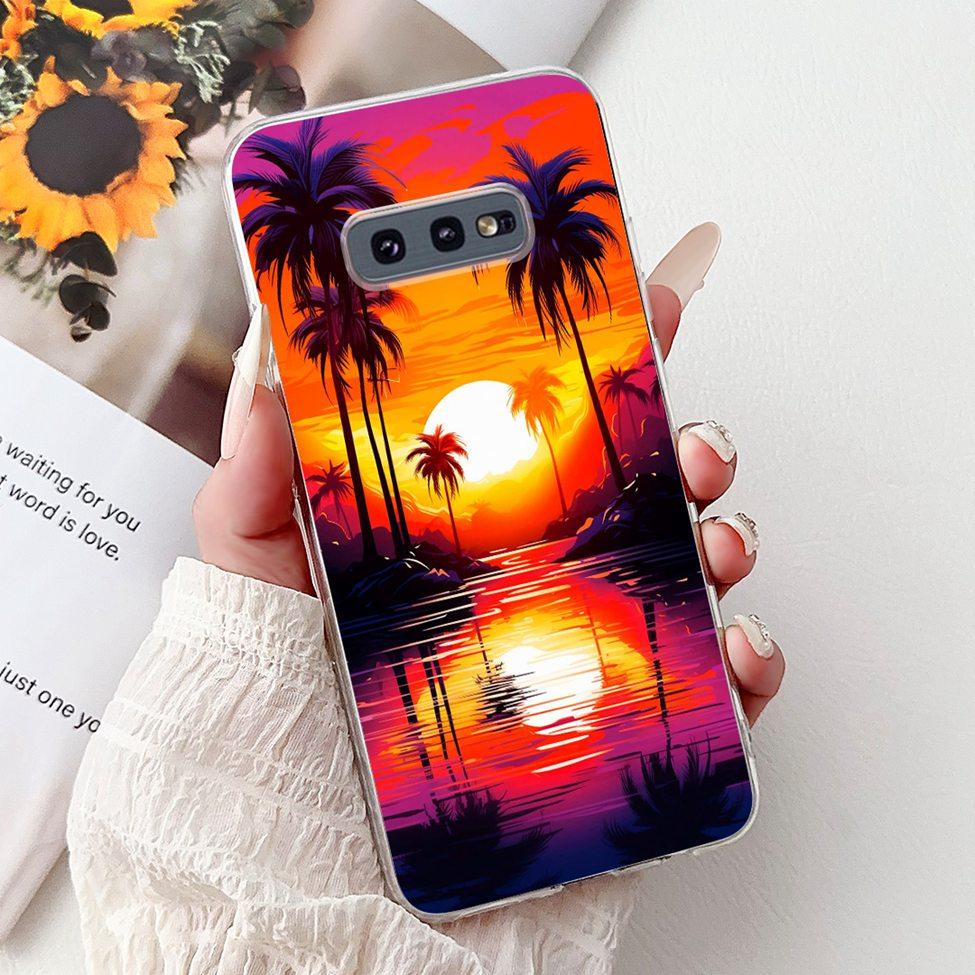 Clear For Samsung S10e Case Cover Luxury Butterfly Love Fashion Flowers Cool Funny Painted Soft Phone Case SM-G970F SM-G9700