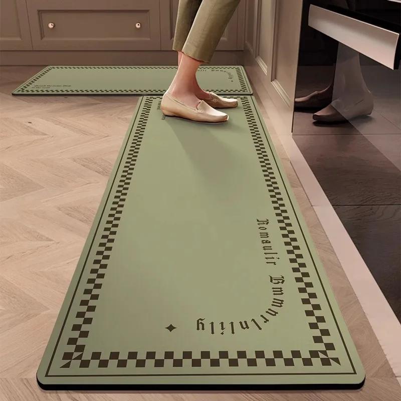 Modern Minimalist Kitchen Rug Non-Slip, Stain-Resistant Diatomaceous Earth Mat Absorbent Bathroom Door Mat Home Decor