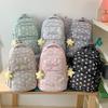Schoolbag Oat Milk Card Star Galaxy School Bag Female Junior High School Student High Value Fashion College Wind Ridge Reduction Backpack