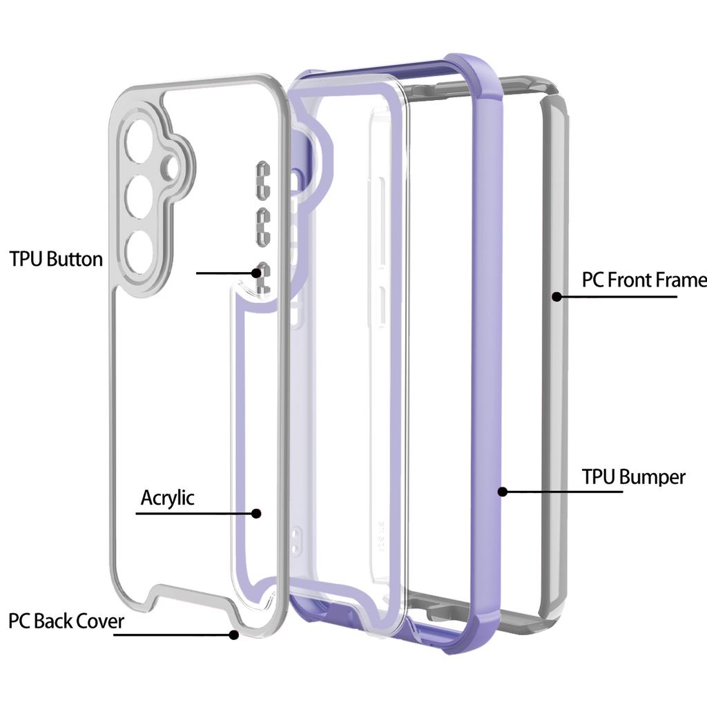 For Samsung Galaxy S24 Case Detachable 4 In 1 TPU+Acrylic+PC Shockproof Phone Cover