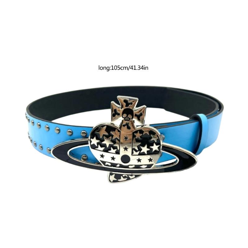 Heart Shaped Buckles Fashion Belt For Trendsetters Black Adjustable PU Leather for Trendy Outfits