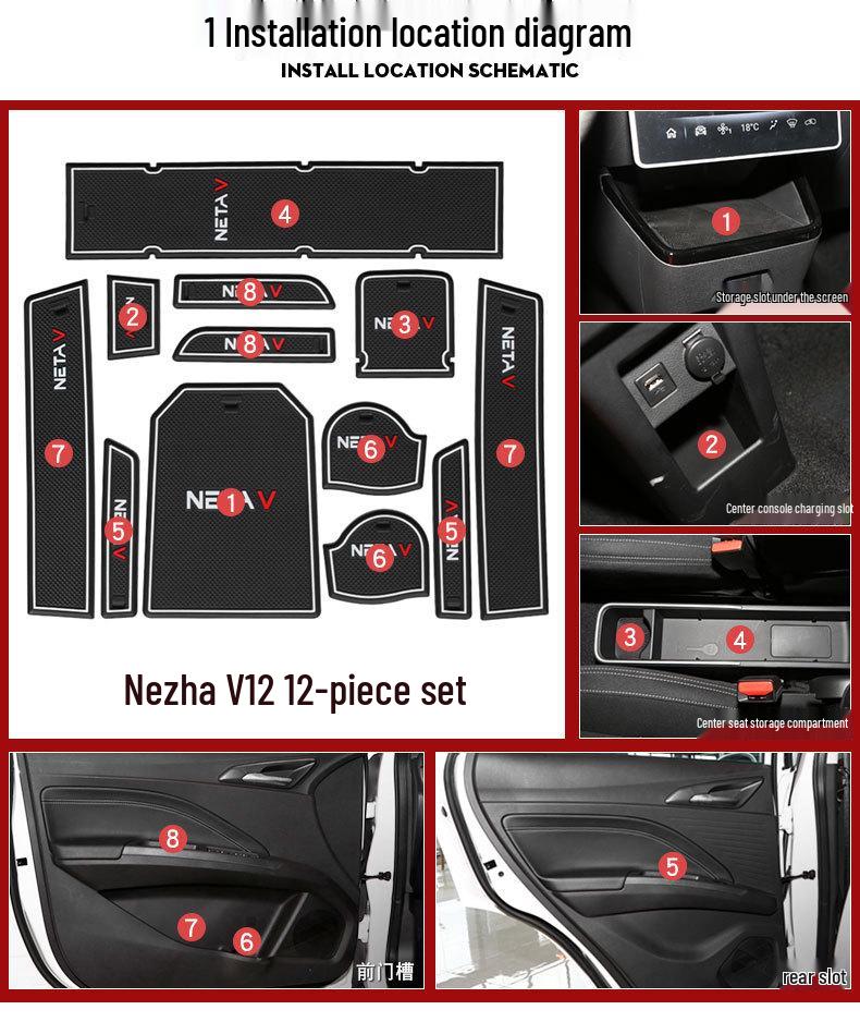 Nezha V Door Slot & Cup Holder Pad for Interior Decoration & Storage Enhancement