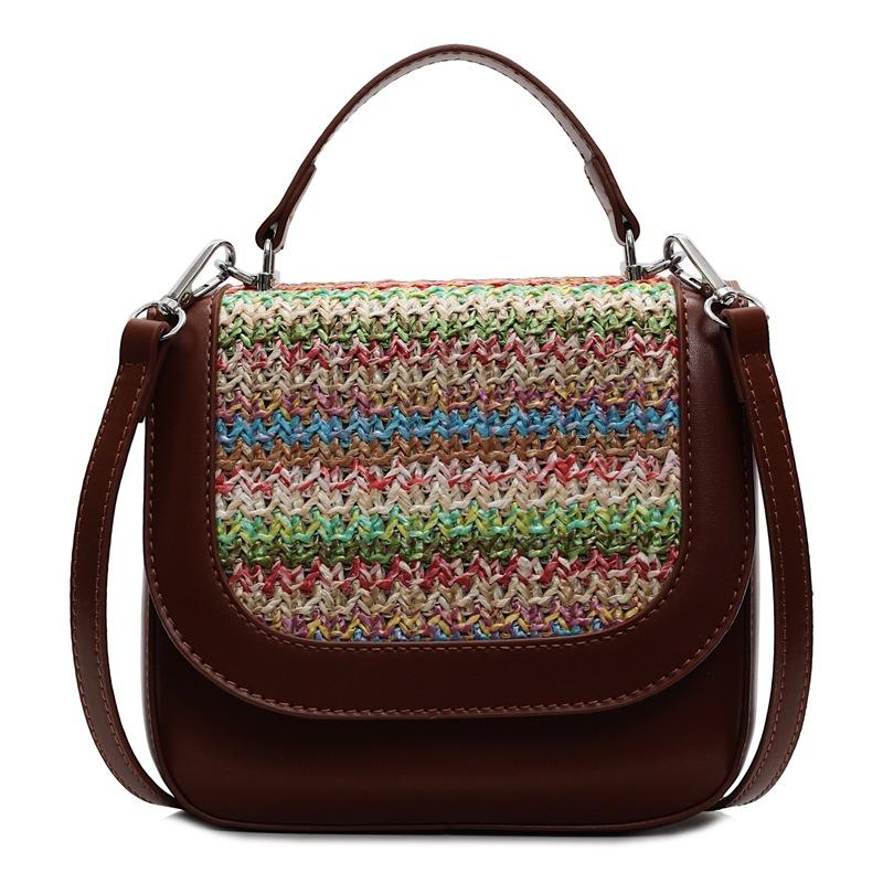 Summer popular woven bag women's 2025 new fashion versatile portable bucket bag casual foreign style commuter messenger bag