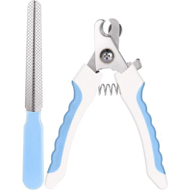 

Professional Pet Nail Clippers with Safety Guard To Prevent Overcutting Includes Nail File Sharp Blade for Dogs Cats Grooming