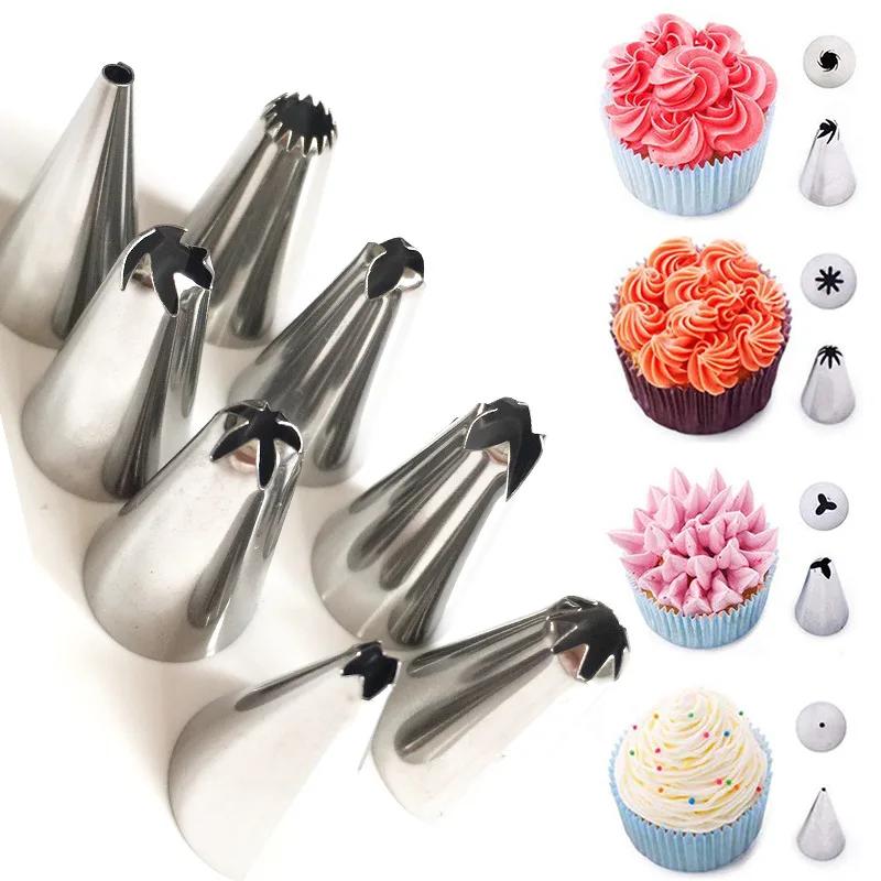 13pcs Kitchen Cake Decorating Tips Set Russian Icing Piping Nozzles With Silicone Pastry Bags Cake Pastry Tools Cream Scraper