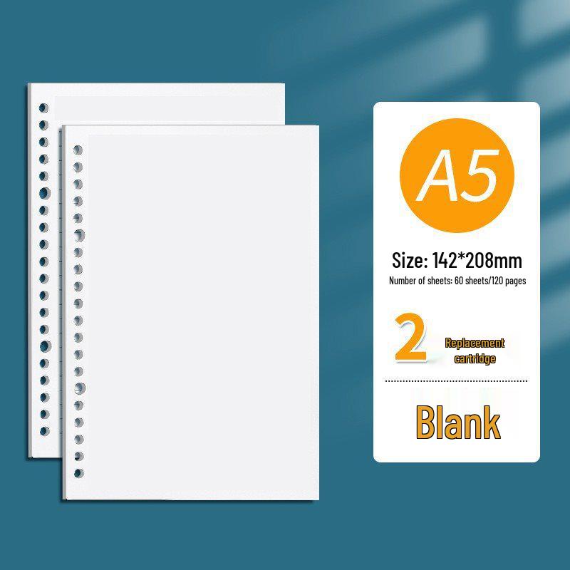 B5 Loose-Leaf Notebook Refill with 26-Hole and A5 Detachable Loose-Leaf Paper, 20-Hole Horizontal Line Grid for Exam Prep.