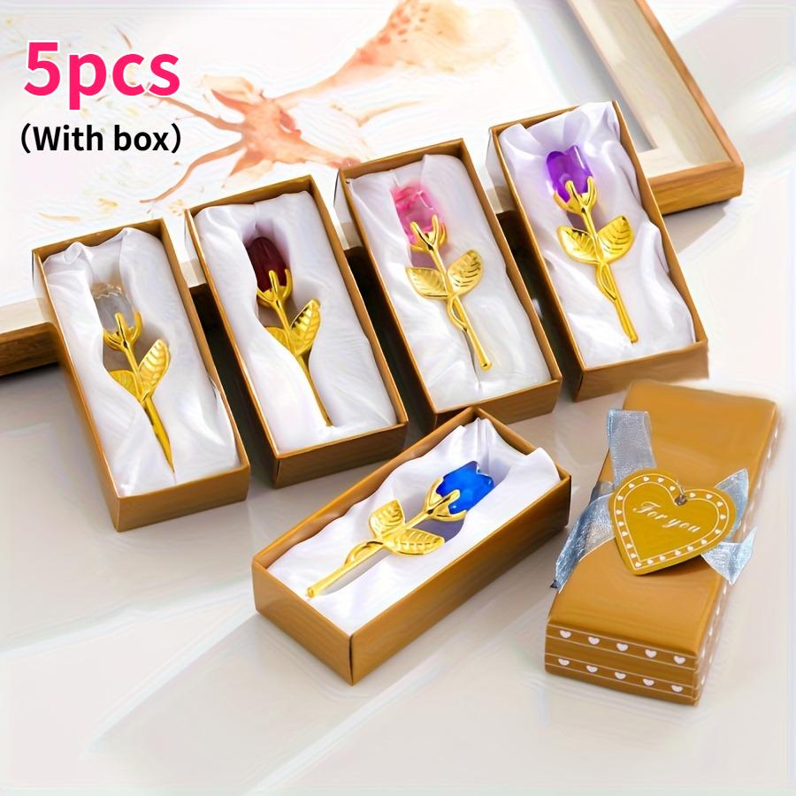 

5pcs Rose Bouquet in Elegant Gift Box Multicolor Artificial-Look Crystal-Like Wedding Anniversary & Valentine’s Day Decorations