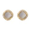 Cat's Eye Retro Geometric Square Zirconia Petite Earrings for The Elegantly Dressed