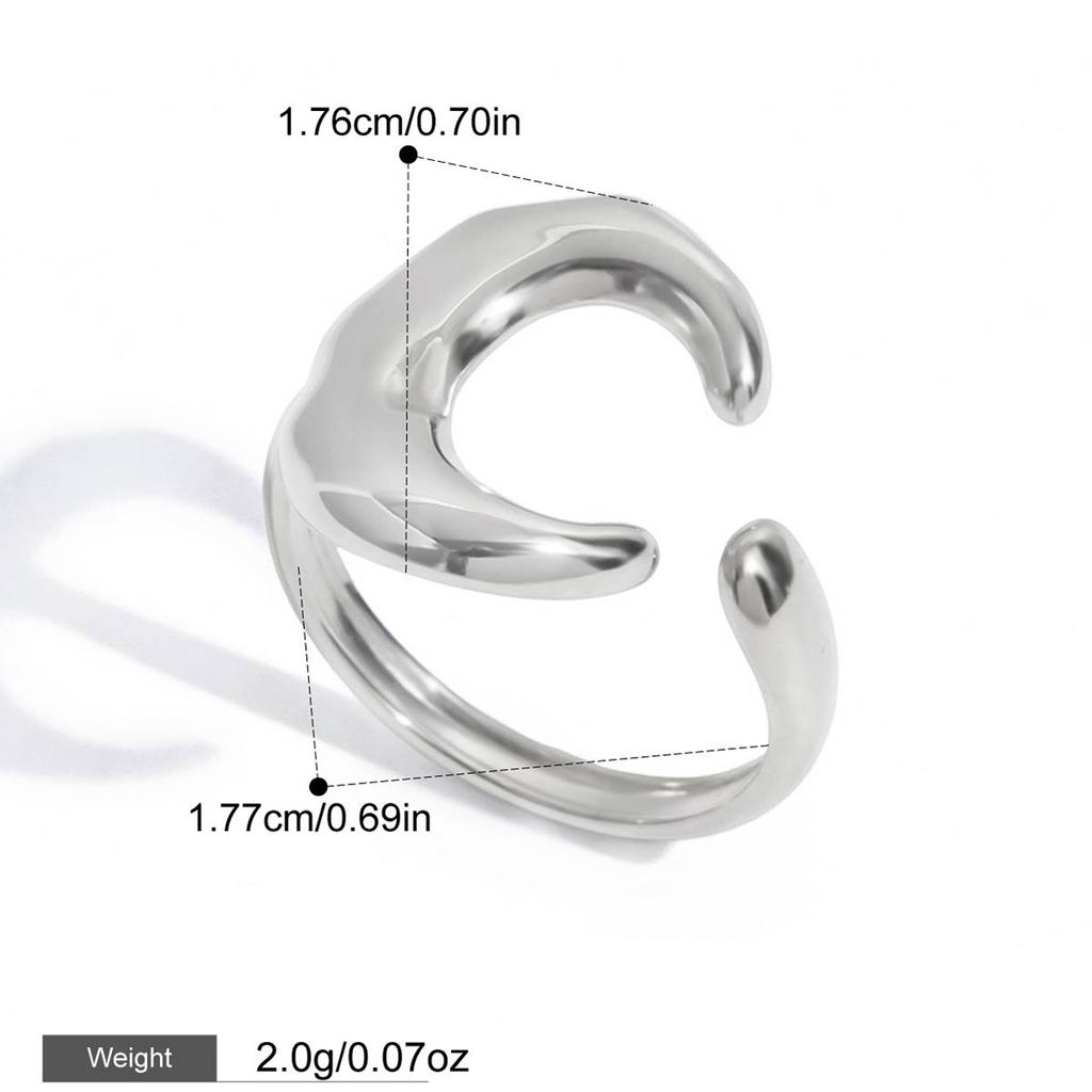 Yori Stainless Steel Sun Moon Classic Thin Chic Ring Personalized Metal Texture Rust Proof Charm Fashion Jewelry for Women