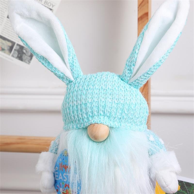 RabbitEar Rudolph Doll Festival Decoration Gnome Figurine Seasonal House Decor Bedroom Kitchen Ornament Easter Layouts