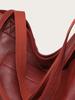 Women's Retro Waxed Leather Tote: Stylish, Soft, Large Capacity, One-Shoulder Handbag with Pockets