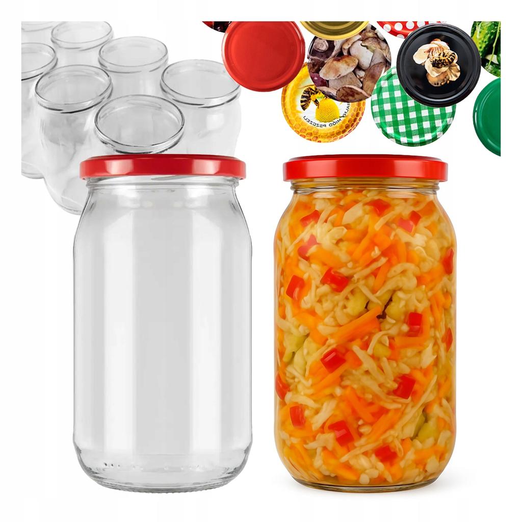 48x Jar 815ml for HONEY JAM MUSHROOMS PRESERVES Glass Jars + Lid Ø 82