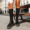 New Lace-up Shoes, High Boots, Women's Shoes, Thick-soled Lace-up Height-increasing Long Boots
