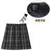 QOOLY High School Uniform Sailor Ribbon Checkered Size XL 5-Piece Set, Suit, Blazer, Skirt, Black,