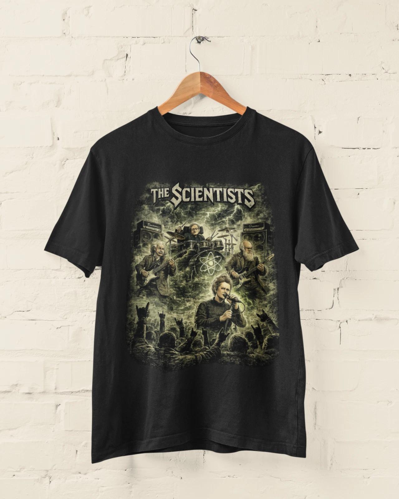 Funny Science Rock Band T Shirt Scientists Parody Metal Concert Unisex Tee Gift 3XL