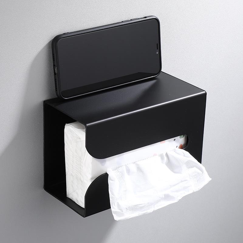 Universal Black Wall-Mounted Kitchen & Bathroom Paper Towel Dispenser Stand