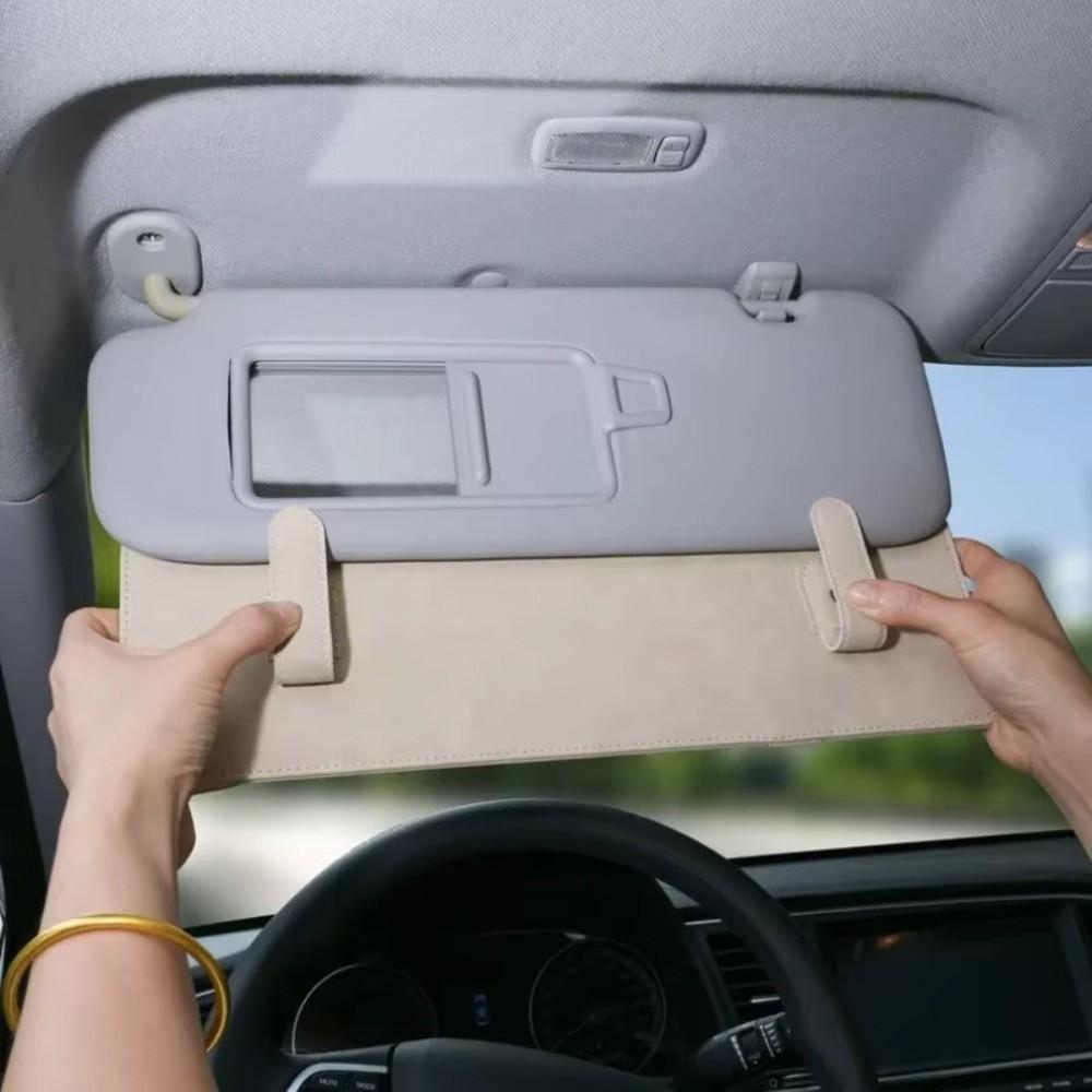 Anti Glare Car Sun Visor Suede Polarized Visor Eyewear Holder Clip Safe Driving Experience