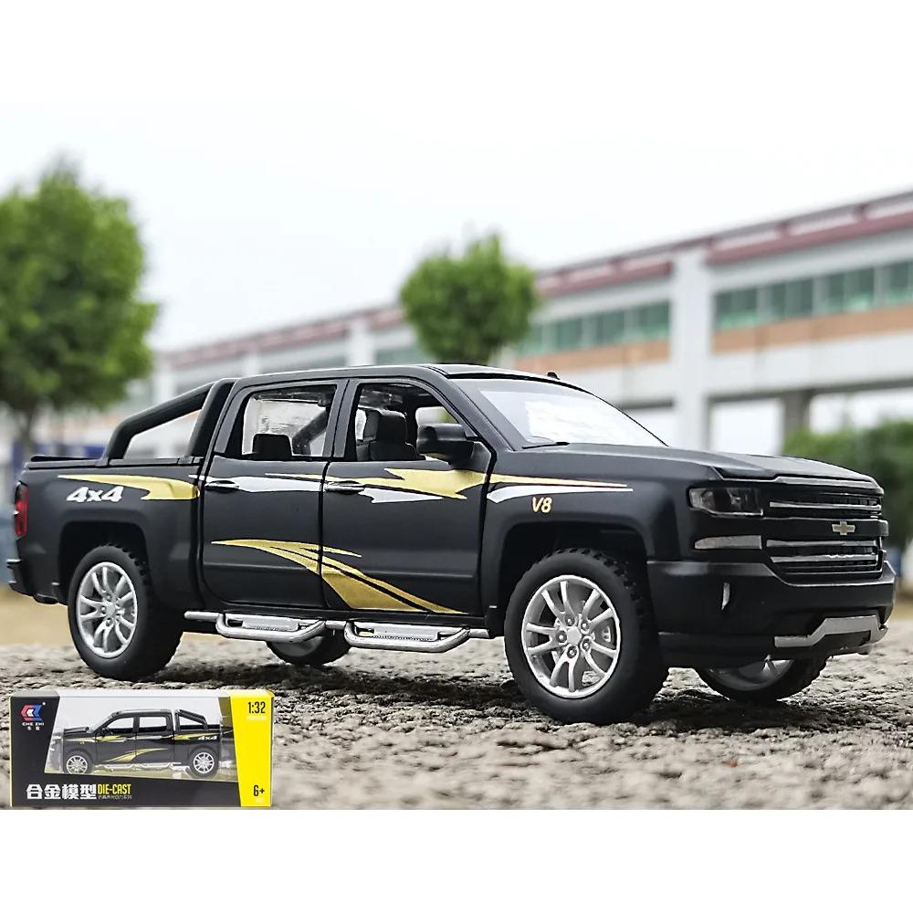 Chevrolet Silverado Pickup Truck Kids Toys 1/32 Alloy Car Model CheZhi Simulation Exquisite Diecasts Toy Vehicles Birthday Gifts