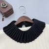 Organ Pleated Solid Color Shawl Fake Collar Detachable Round Necklace Lapel Collar Sweater Blouse Top Clothing Accessories