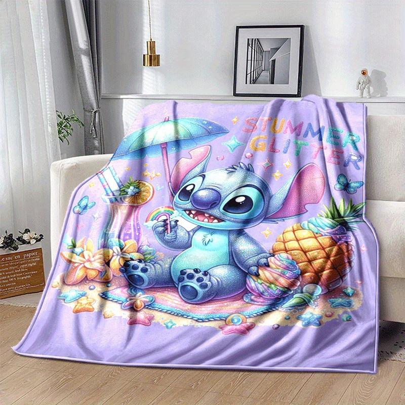 1pc Cute Stitch Printing Blanket - Soft, All-Season Throw for Living Room, Bedroom,Personalized Gift with Adorable Cartoon Design