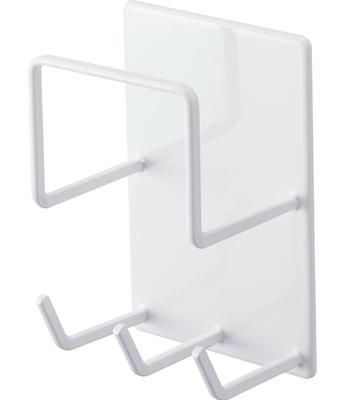 Yamazaki Jitsugyo 4976 Magnetic Bathroom Cleaning Tool Holder White Approx. W8XD6XH12cm Tower Bathroom Rack Bathroom Cleaning Storage