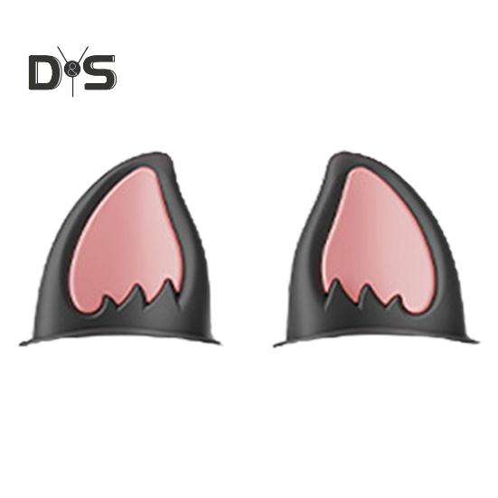1 Pair Motorcycle Helmet Cat Ear Decoration Adhesive Scooter Cycling Bicycle Motorbike Skateboarding Helmet Decorative Ear Helmet Accessories