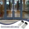 Floor Mount Door Stop Stainless Steel Door Stop 2 Pieces Safety Wedges With Rubber Pads For Apartment Travel Fast Food