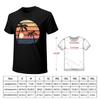 Minimalist Retrowave Sunset Palms With Distress Effect TShirt Tops Custom T Shirt Workout Shirts for Men