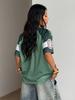 Damen Sommer Ausgehen Streetwear Y2K Leopardenmuster Nummer Grafik Fußballtrikot V-Ausschnitt Grünes Trikot T-Shirt, Sommer Oberteil