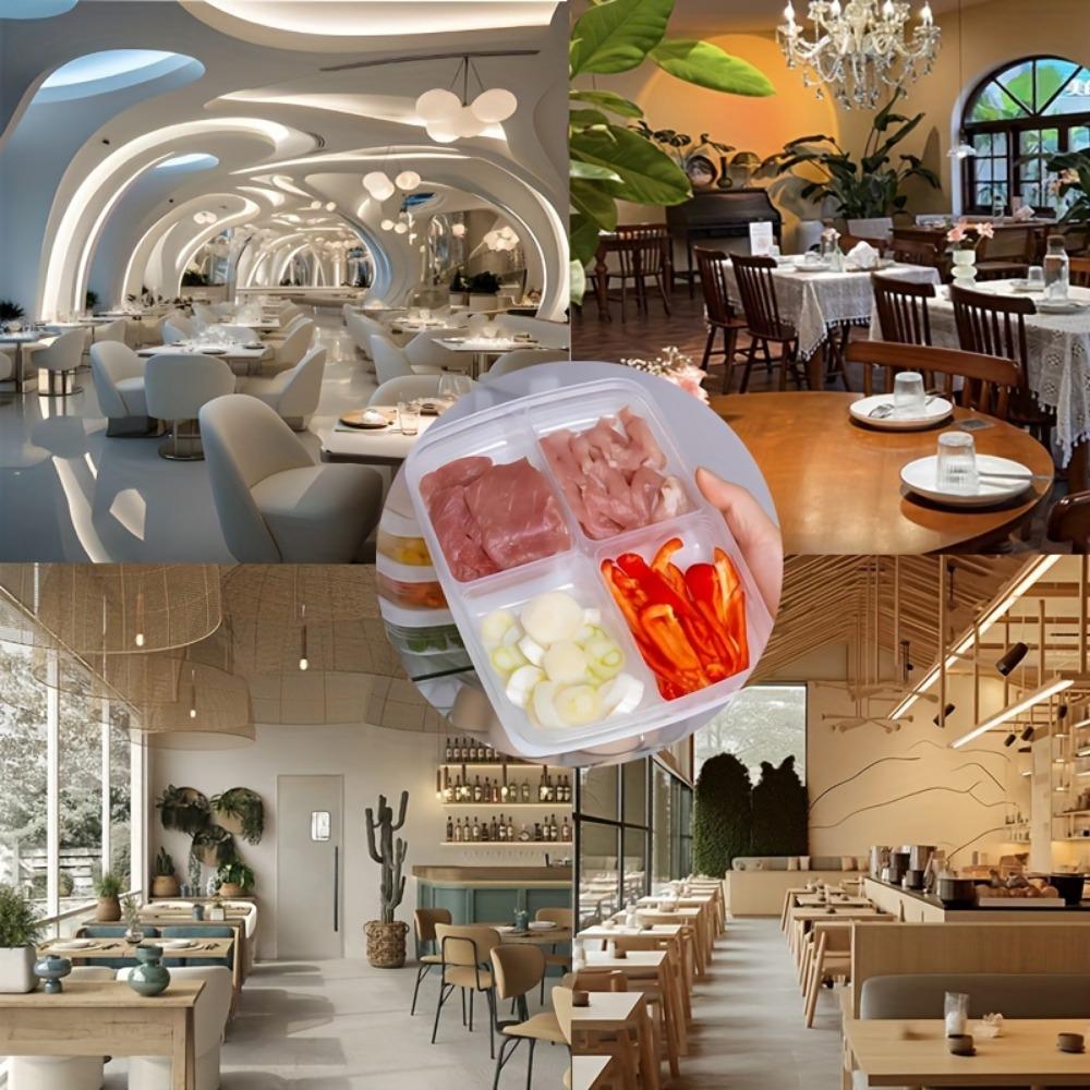 1 Stück/2 Stück 4 Fächer Lebensmittelaufbewahrungsbox Tragbares Fach Kühlschrank Gefrierschrank Organizer Küchenwerkzeug Obst Gemüse Fleisch Frischhaltebox