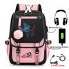 Σακίδιο Stitch για Φοιτητές Χαριτωμένη Τσάντα Laptop με Κινούμενα Σχέδια και Θύρα USB Μοντέρνο Στυλ